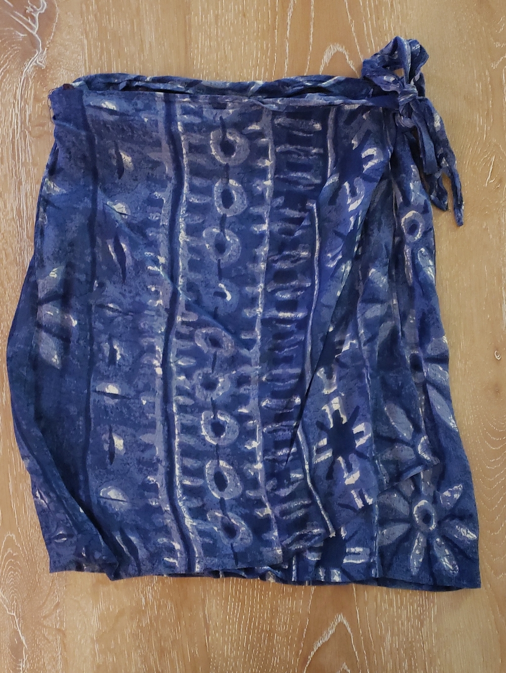 Women's Blue Tie-Side Skirt